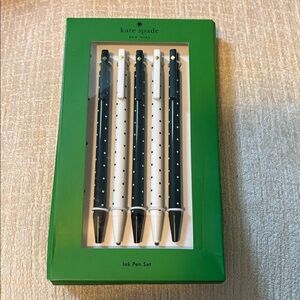 Kate Spade Black and White Polka Dot Pen Set